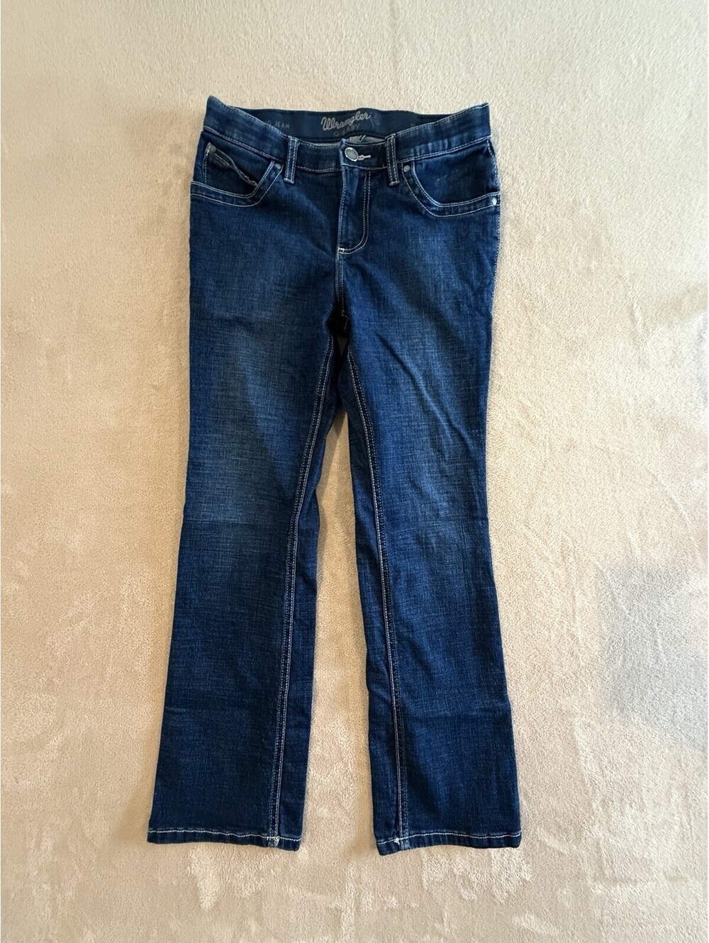 Wrangler Q-Baby Women’s Ultimate Riding Jeans 9x30 Dark Wash Bootcut Bejewelled
